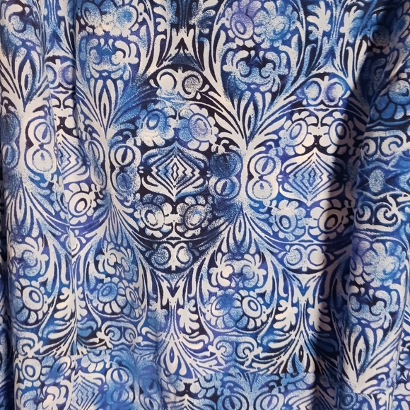 Roaman's Blue Short Sleeved Abstract Floral Dress Ladies Plus Size 20W summer - Picture 6 of 6